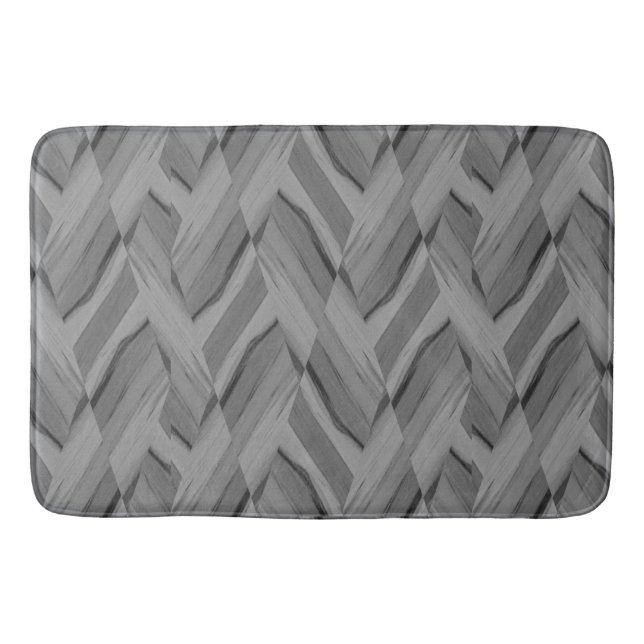 Intricate Charcoal Marble Pattern Bath Mat (Front)