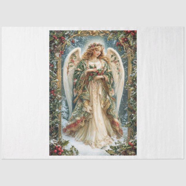 Intricate Christmas Angel Tissue Paper (Front)