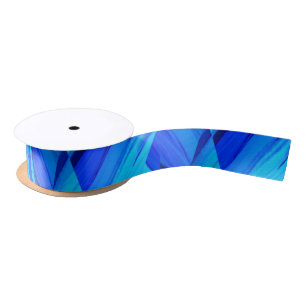 Intricate Cobalt Blue Marble Pattern Satin Ribbon