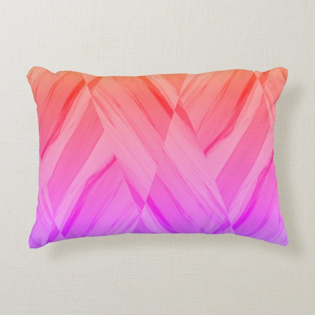 Intricate Coral and Pink Hues Marble Pattern Accent Pillow (Front)