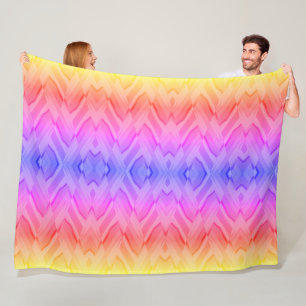 Intricate Coral and Pink Hues Marble Pattern Fleece Blanket