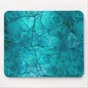 Intricate Cracks, Lines in Teal and Turquoise Mouse Pad