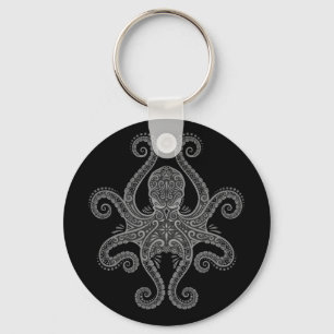 Intricate Dark Octopus Keychain
