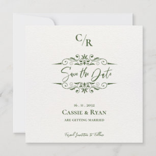 Intricate Design Monogram Wedding Save the Date