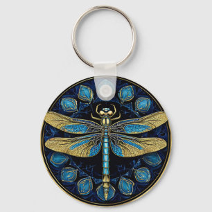 Intricate Dragonfly Artwork Keychain