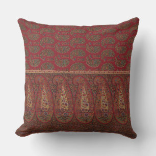 Intricate European Paisley Throw Pillow