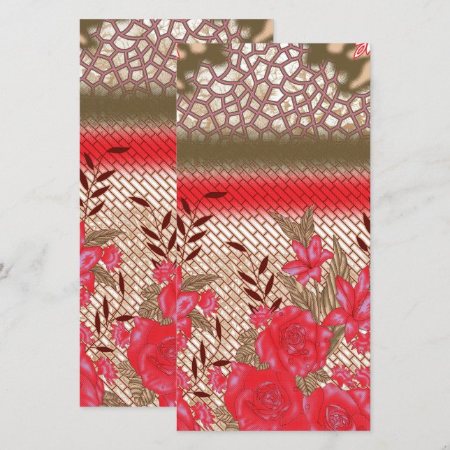 Intricate fabric design featuring floral patterns  (Front/Back)