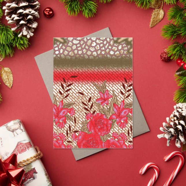 Intricate fabric design featuring floral patterns  acrylic invitations (Insitu (Holiday))