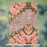 Intricate fabric design featuring floral patterns 
