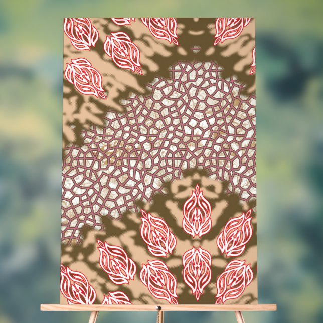 Intricate fabric design featuring floral patterns  acrylic sign (Neutral)