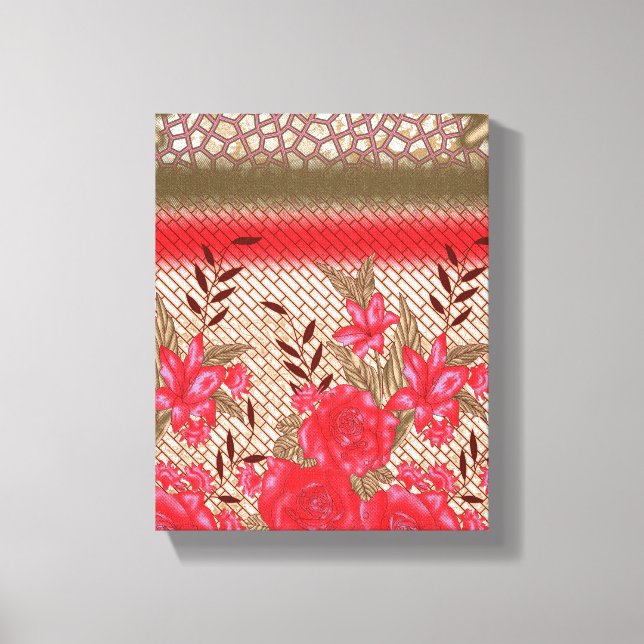 Intricate fabric design featuring floral patterns  canvas print (Front)