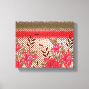 Intricate fabric design featuring floral patterns canvas print