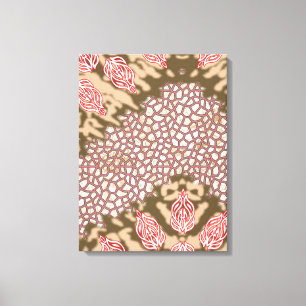 Intricate fabric design featuring floral patterns  canvas print