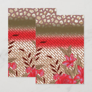 Intricate fabric design featuring floral patterns card