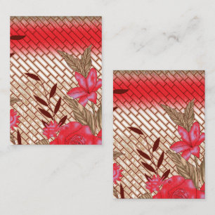 Intricate fabric design featuring floral patterns  card