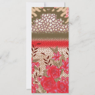 Intricate fabric design featuring floral patterns card