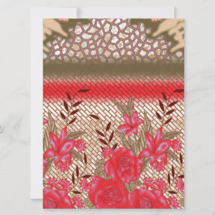 Intricate fabric design featuring floral patterns  card