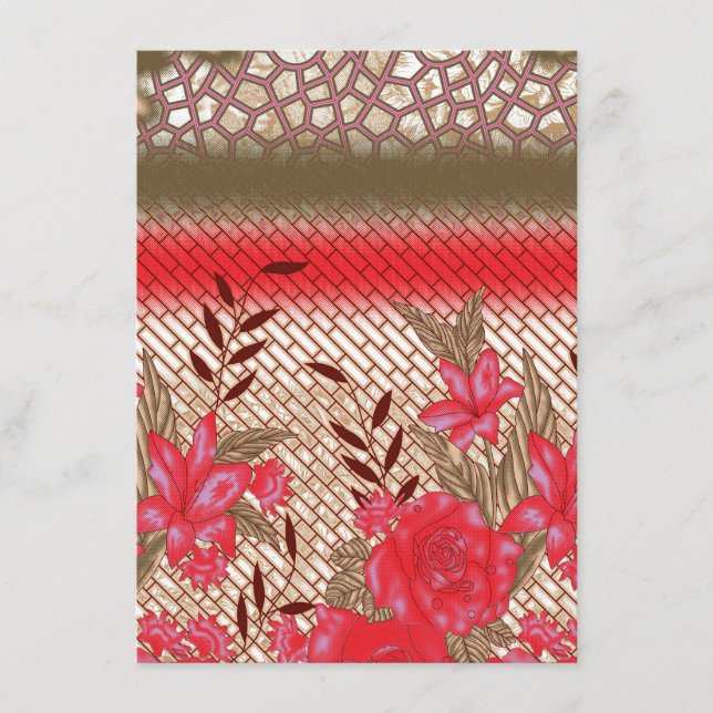 Intricate fabric design featuring floral patterns  enclosure card (Front)
