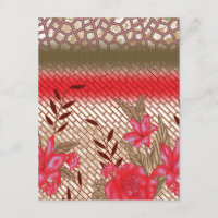 Intricate fabric design featuring floral patterns 