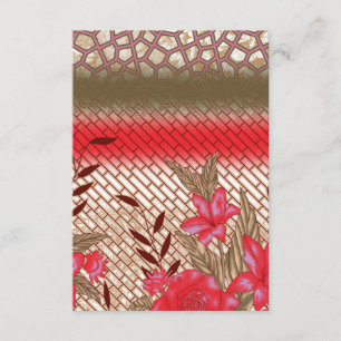 Intricate fabric design featuring floral patterns  enclosure card