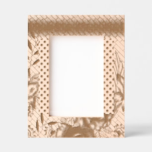 Intricate fabric design featuring floral patterns etched frames