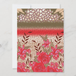 Intricate fabric design featuring floral patterns holiday card