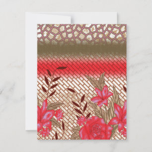 Intricate fabric design featuring floral patterns  holiday card