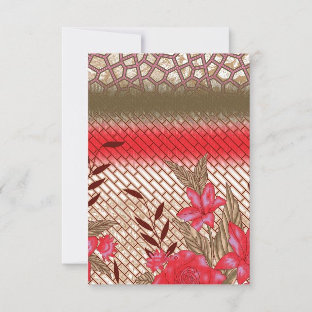 Intricate fabric design featuring floral patterns  invitation (Front)