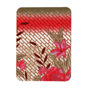 Intricate fabric design featuring floral patterns  magnet