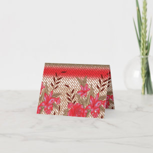 Intricate fabric design featuring floral patterns  note card