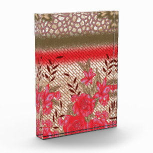 Intricate fabric design featuring floral patterns photo block