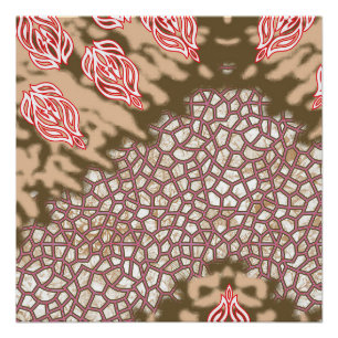 Intricate fabric design featuring floral patterns  poster
