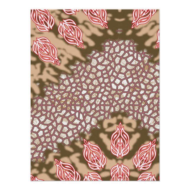 Intricate fabric design featuring floral patterns  poster (Front)