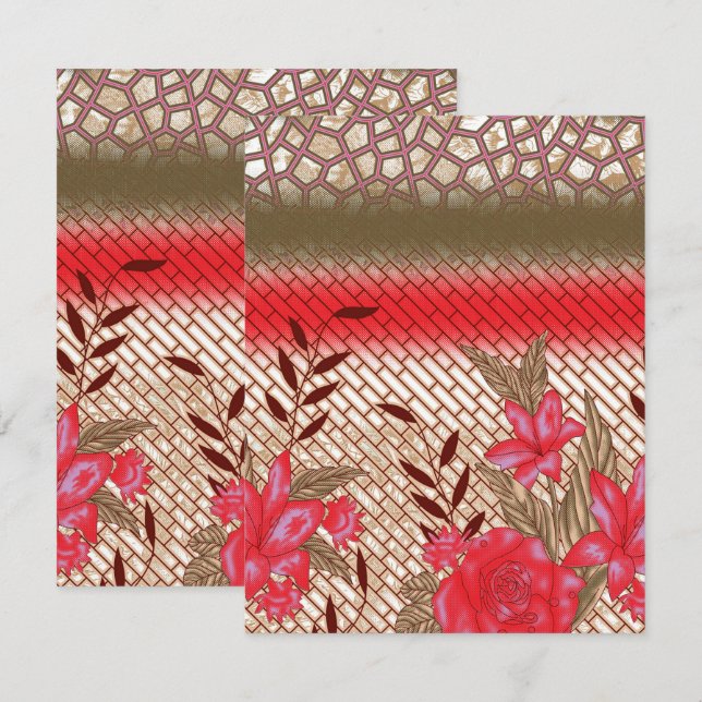 Intricate fabric design featuring floral patterns  thank you card (Front/Back)