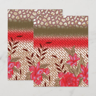 Intricate fabric design featuring floral patterns thank you card