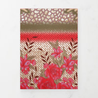 Intricate fabric design featuring floral patterns 