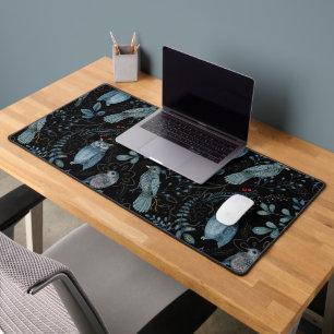 Intricate floral and paisley pattern desk mat