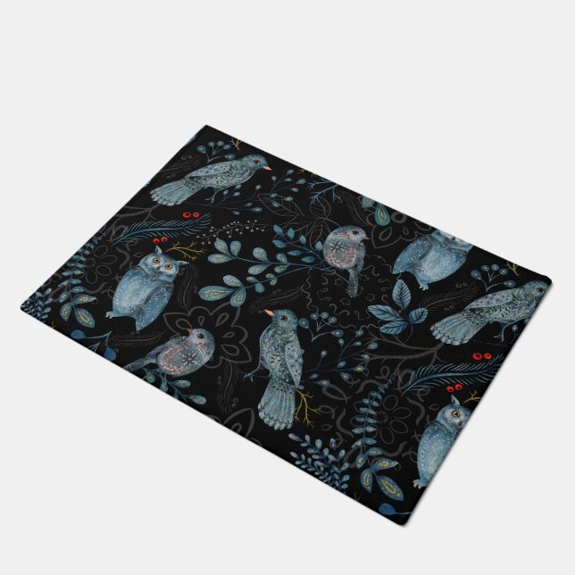 Intricate  floral and paisley  pattern  doormat (Angled)