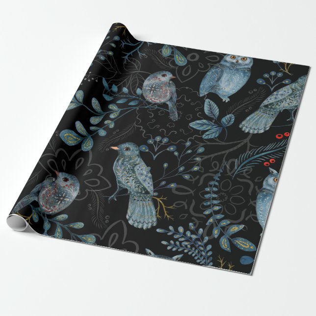 Intricate  floral and paisley  pattern  wrapping paper (Unrolled)