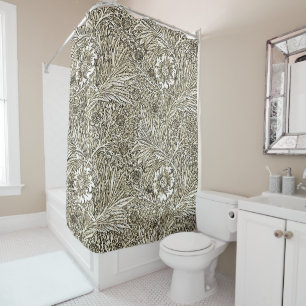 Intricate Floral Design in Brown and White