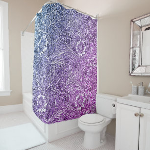 Intricate Floral Design in Purple Hues and White