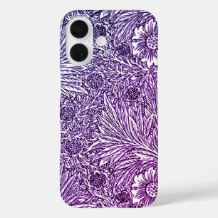 Intricate Floral Design in Purple Hues and White iPhone 16 Case