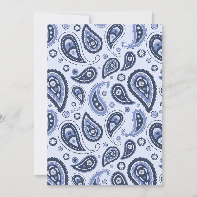 Intricate Floral Paisley Print Design Announcement (Front)