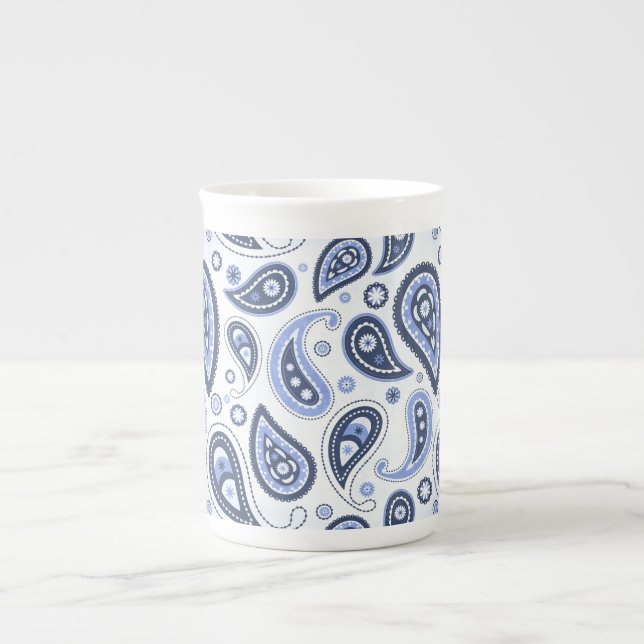 Intricate Floral Paisley Print Design Bone China Mug (Front)