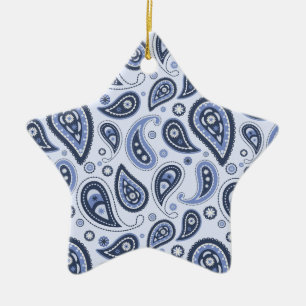 Intricate Floral Paisley Print Design Ceramic Ornament