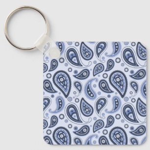 Intricate Floral Paisley Print Design Keychain