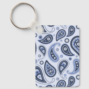 Intricate Floral Paisley Print Design Keychain