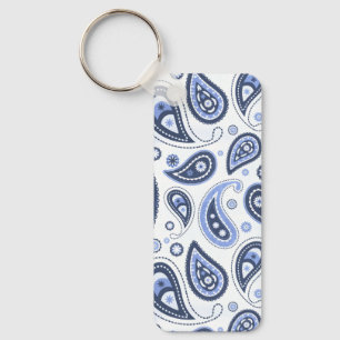 Intricate Floral Paisley Print Design Keychain