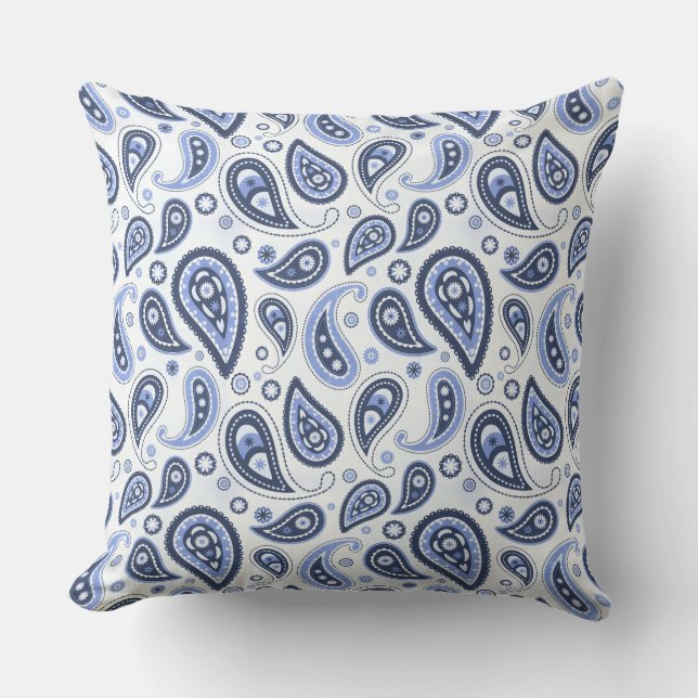 Intricate Floral Paisley Print Design Throw Pillow (Front)
