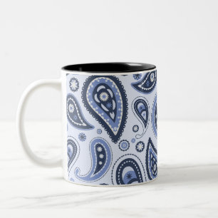 Intricate Floral Paisley Print Design Two-Tone Coffee Mug